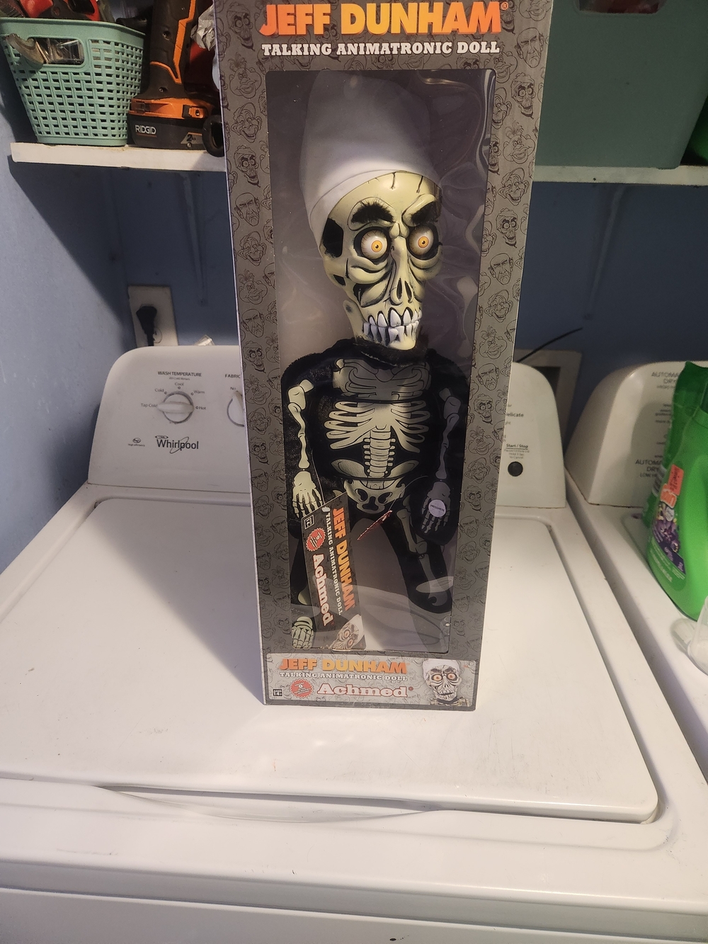 Dunham Jeff Achmed Talking Skeleton Doll - Black, White, Cream